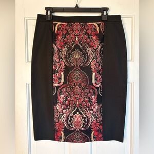 Ann Taylor Black and Red Patterned Pencil Skirt New without tags